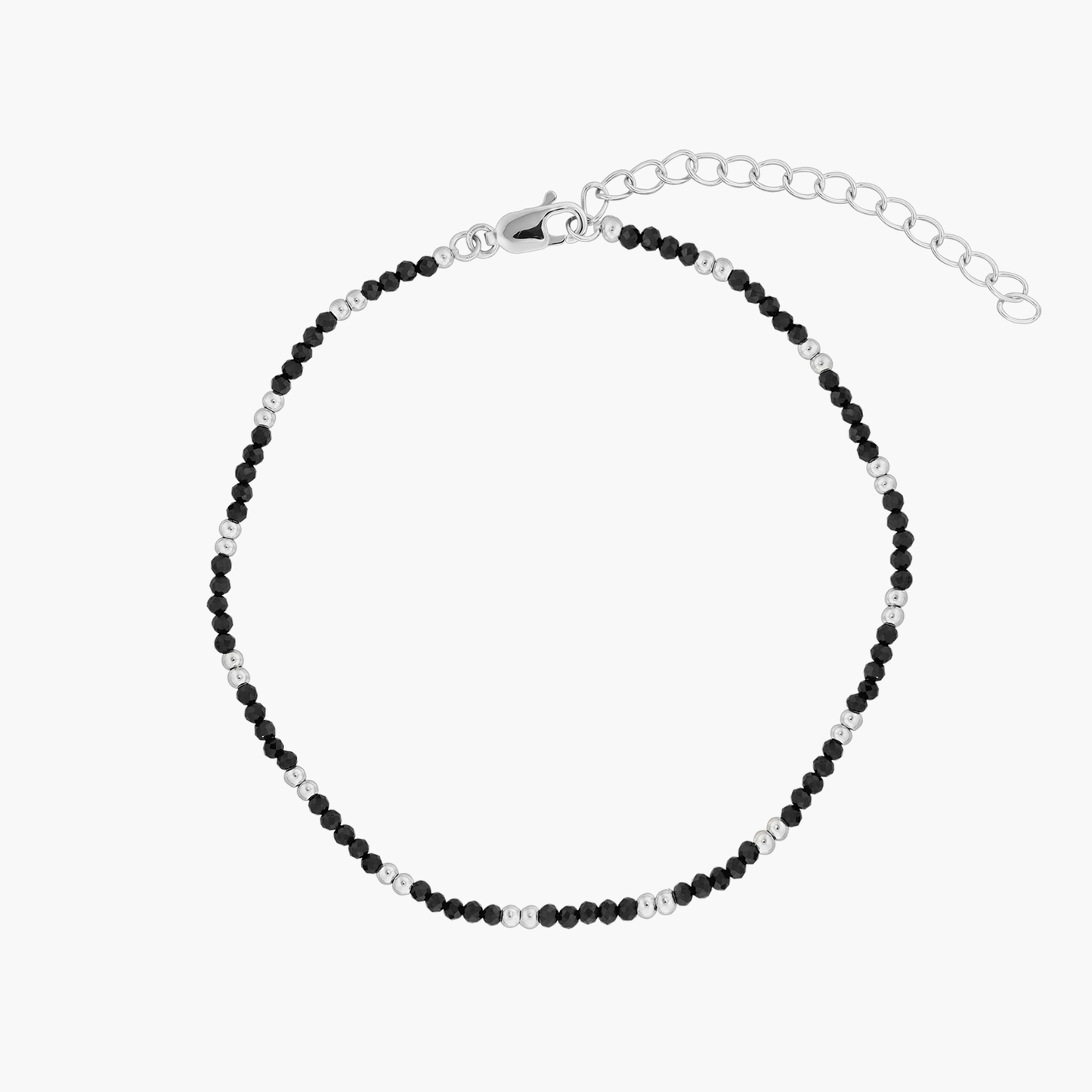 Bracelet de cheville en argent Summerscape - Spinelle noir