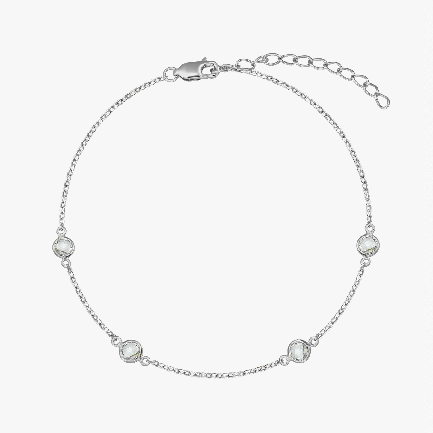 Bracelet en argent avec pierre de naissance de décembre - Topaze bleue