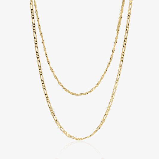 Colier argint Golden Double Chain - Indira