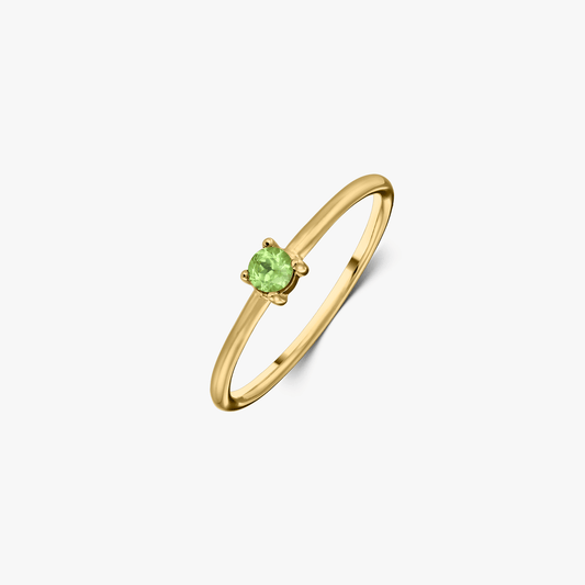 Inel din argint Birthstone Golden August - Peridot - Indira