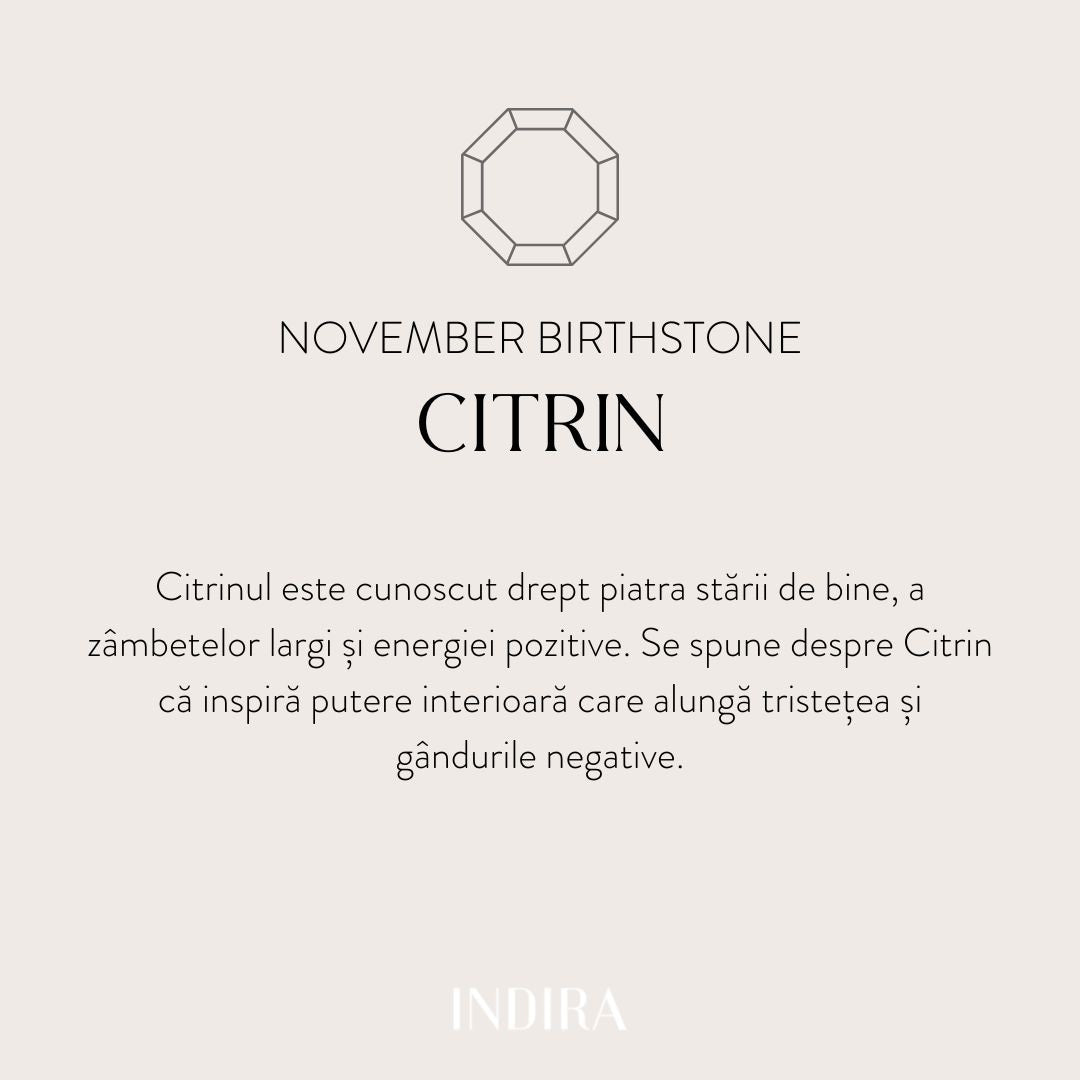 Brățara din argint Birthstone Golden November - Citrin - Indira