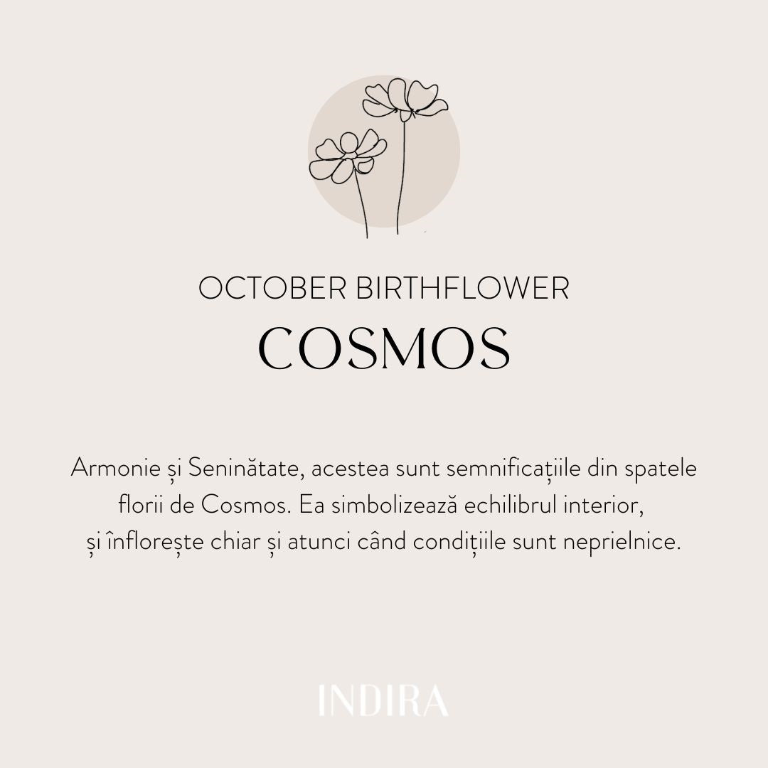 Brățară șnur din argint Silver BirthFlower - October Cosmos - Indira