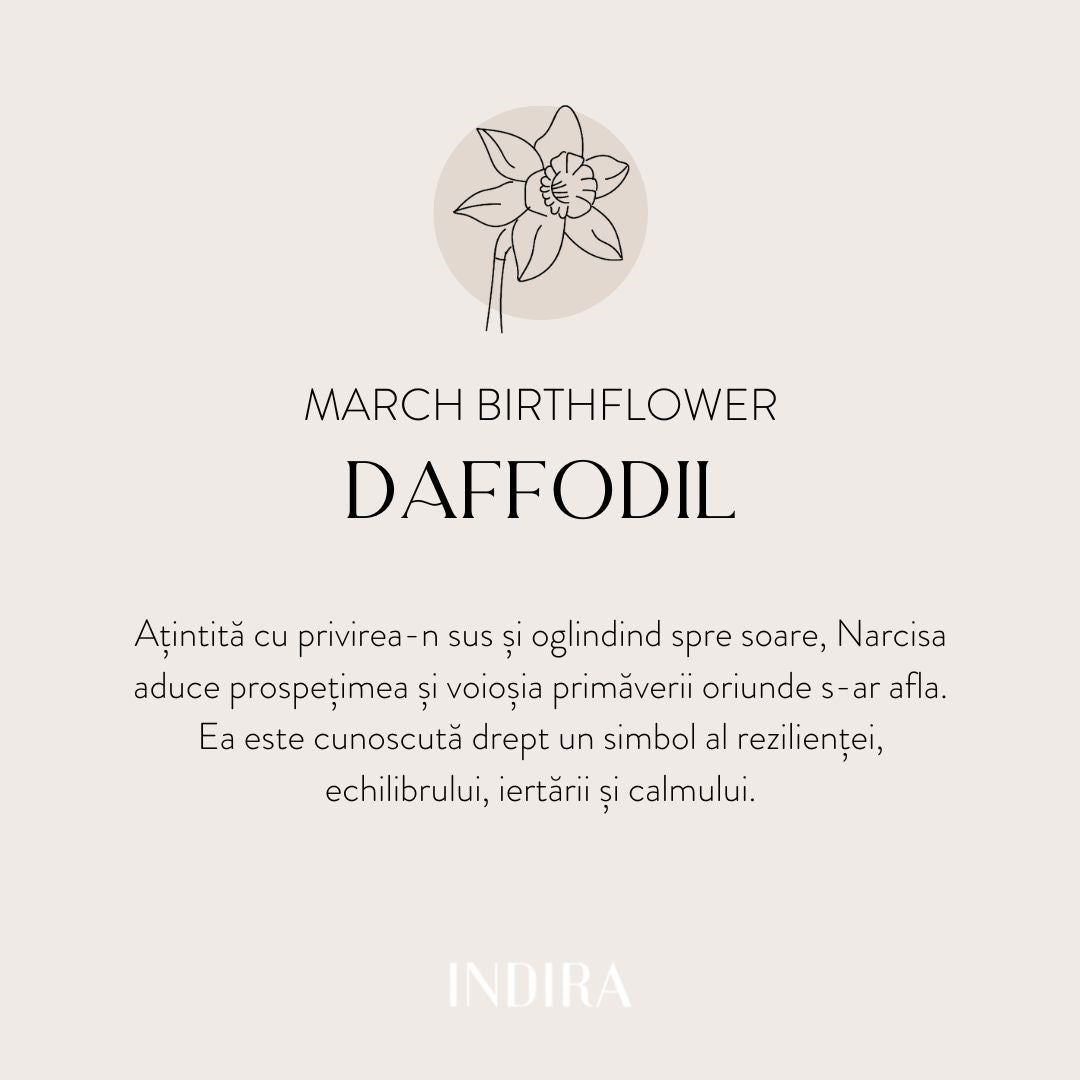 Brățară șnur din aur Birth Flower - March Daffodil - Indira