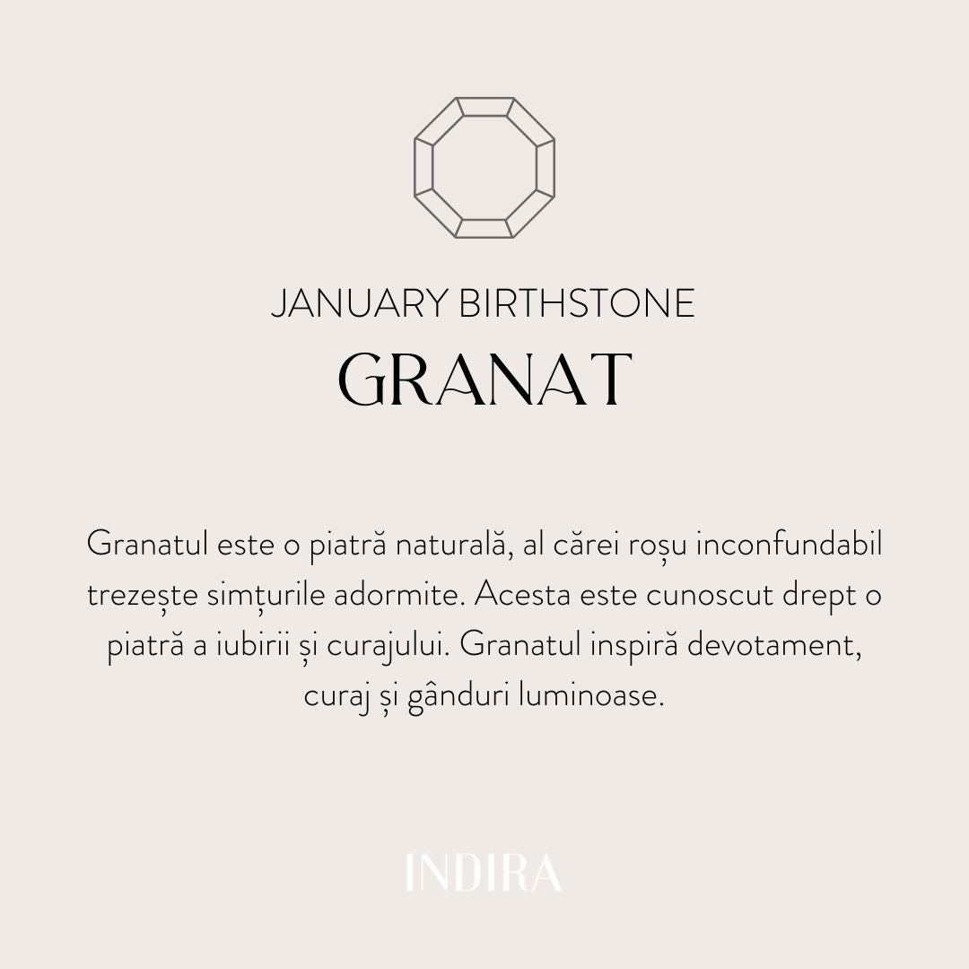 Brățară din argint Birthstone January - Granat - Indira