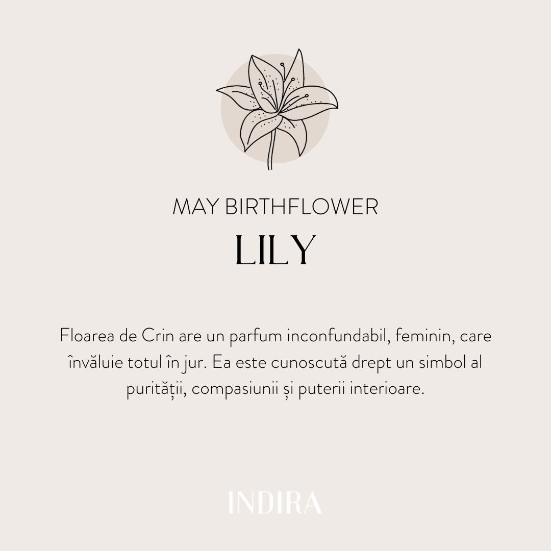 Brățară șnur din aur Birth Flower - May Lily - Indira