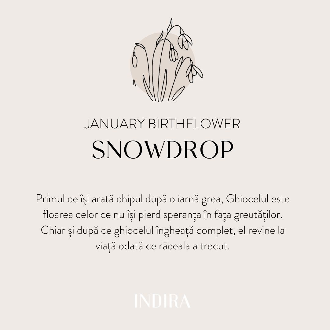 Brățară șnur din aur Birth Flower - January Snowdrop - Indira